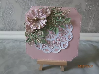 £1.30 • Buy Large Handmade Flower/mandala Any Occasion Pink Card Topper
