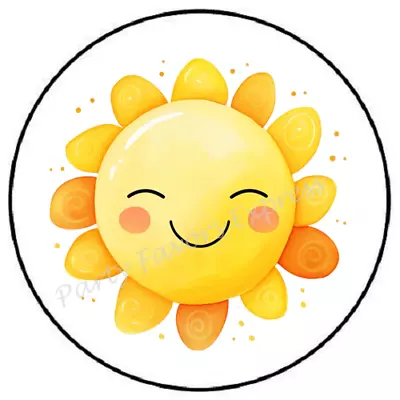 Adorable Watercolor Sun Shine Smiling Envelope Seals Labels Stickers Party Favor • $4.99