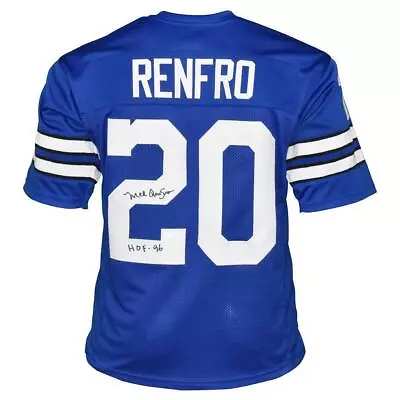 Mel Renfro Signed HOF 96 Inscription Dallas Pro Blue Football Jersey (JSA) • $58.95