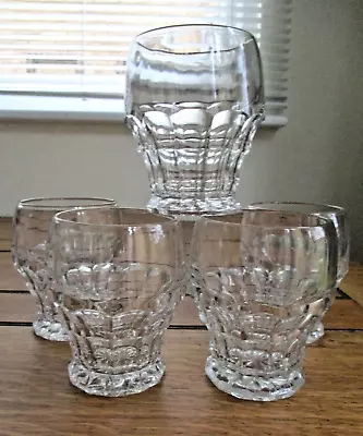 Set 5 Rare LARGE Art Deco Water Juice Whiskey Glasses Tumblers REG D No 791409 • £24.99