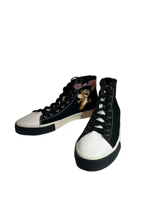 $29.99 • Buy Zara Men's Size 10.5 Tom And Jerry Black High-top Sneakers Canvas