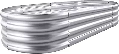 Galvanized Raised Garden Bed Kit Planter Box Outdoor Oval Large Metal For Vegeta • $59.99