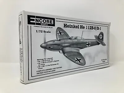 Encore Models Heinkel He 112B-0/B-1 1/72 Scale Model Kit New In Box 131475 • $30