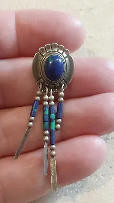 Vintage Single (1 Only) Native American Azurite Stud Paddle Earring STC • £15