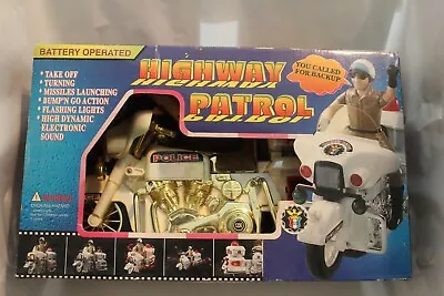 Rare Vintage 90's Highway Patrol 14  Police Motorcycle - Complete In Box • $49.99