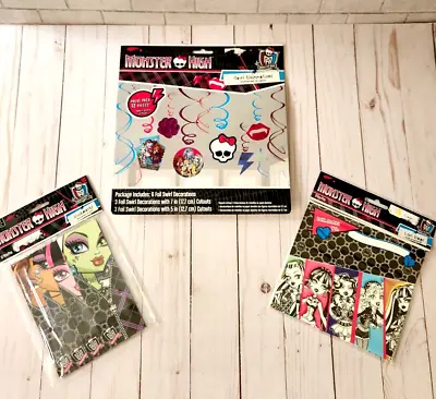 Monster High Birthday Party Supplies Swirl Loot Bag Bookmarks Draculaura • $28