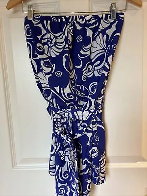 Lilly Pulitzer Colleen Romper Size S Spectrum Blue  Tide Pools Strapless Sash • $27.99