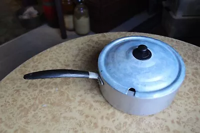 Vintage Aluminium Cooking Pot Saucepan Anodized W/ Steam Vent Spoon Slot Camping • $22