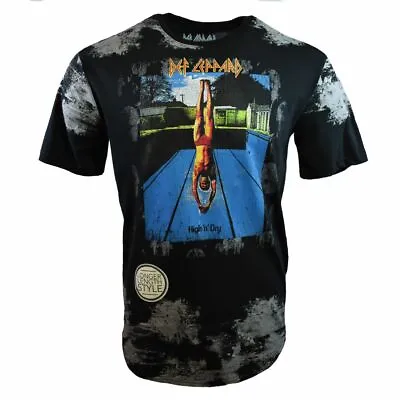 Men's T Shirts  Def Leppard  High N' Dry Music Tees -Tour Vintage Black Graphic • $18.99