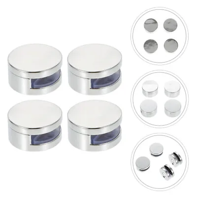  4 Pcs Mirror Clips Small Wall-mounted Mirrors Hanging Kit Frameless Round • £8.35