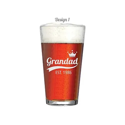 Personalised Engraved Pint  Beer Glass 18th 21st 30th  40th 50th Birthday • £7.99