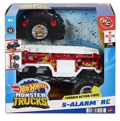 Hot Wheels Monster Trucks Remote Control 5-Alarm RC Fire Truck 1:24 Scale • $19.99