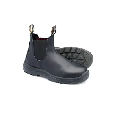  179-100 Steel Toe Slip-On Elastic Side Boots W/ Kick Guard Black AU Size 10  • $182.45