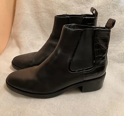 $24.50 • Buy Zara Chelsea Boots Slip On Black Size 39 US 8 Ankle Booties - Read For Details!