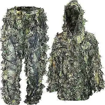  Ghillie Suit For Men Hunting Suits 3D Leaf Bush Small/Medium Green Leaf • $66