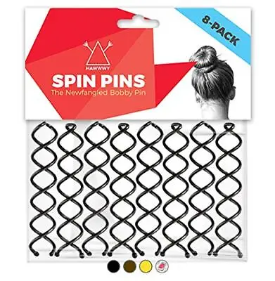 $10.70 • Buy Hawwwy Spiral Bobby Pins 8 Pack Spin Pins, Easy & Fast Bun Maker Twist Hair P...