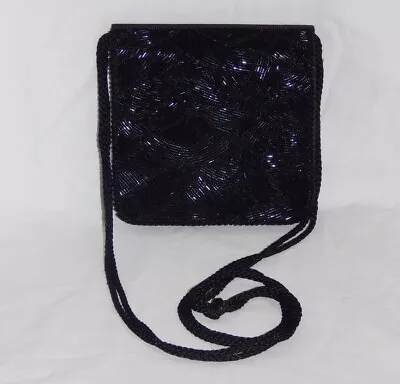 Beautiful Vintage Black Beaded Lanvin Paris Evening Bag • $66.54