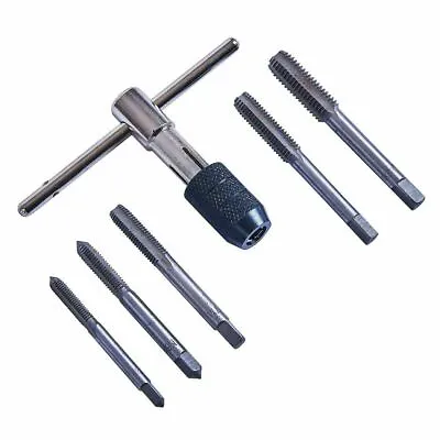 £6.99 • Buy 6pc TAP WRENCH & CHUCK SET TOOL STEEL T-HANDLE METRIC M6 M7 M8 M10 M12 AND DIE