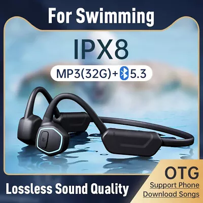 32G Memory Waterproof Bone Conduction Headphones For Swimming Wireless Bluetooth • $45.20