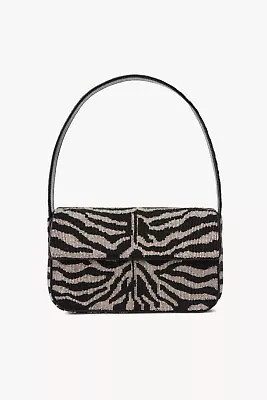 $205 • Buy Staud TOMMY BEADED BAG - BLACK WHITE