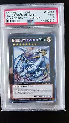 Yugioh Legendary Dragon Of White WSUP-EN051 Secret Rare 1st Edition Mint  PSA 9  • £99.99