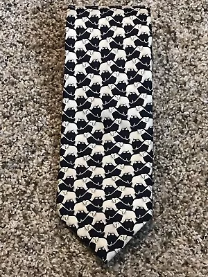 St Michael Marks & Spencer Navy Elephant Print Men’s Tie • $9.99