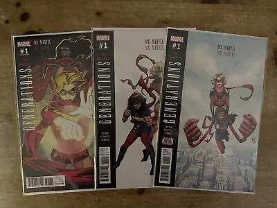 🔥3 Superb GENERATIONS : MS MARVEL Issues - #1 & 2 Variants - MARVEL 2017 NM🔥 • £3.95