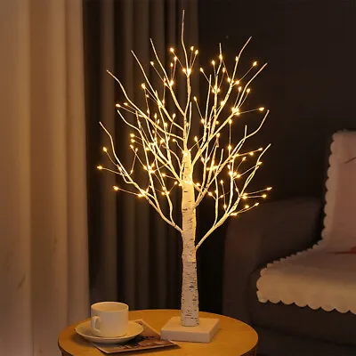 White Easter Birch Tree LED Light Up Twig Tree Xmas Decorations Desk Table Lamp • £10.91