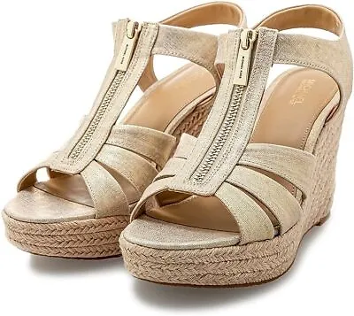 MICHAEL Michael Kors Woman's Berkley Wedge Pale Gold Size: 10 M • $119.98