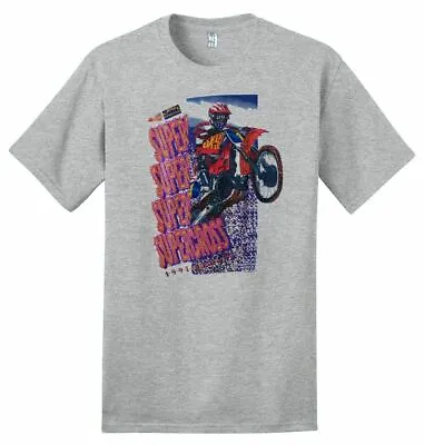 1992 Supercross Dirt Bike – Vintage Reprint – Grey – 100% Ringspun Cotton T-Shir • $24.95