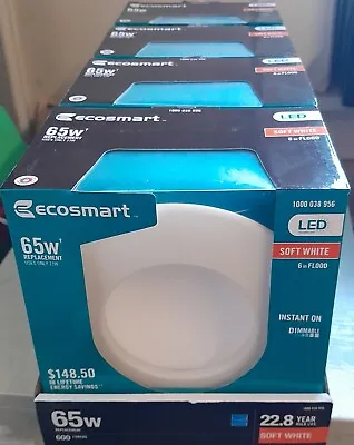 EcoSmart LED Soft White 65W 6in Flood Standard Retrofit Downlight Set Of 4 • $28.97