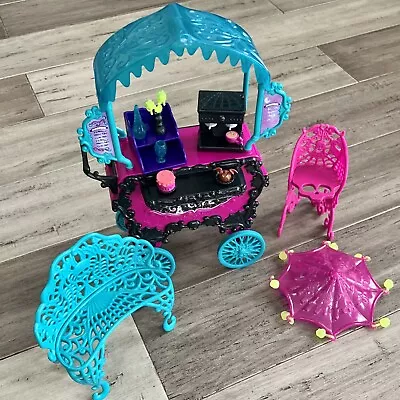 Monster High Doll Frights Camera Action Scaris Cafe Table And Cart Incomplete • $22.99