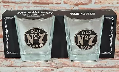 BNIB Genuine Jack Daniels Set Of 2 Spirit Glasses Logo Boxed Set • $29.95