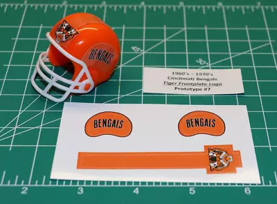 1970's BENGALS Prototype #7 DIECUT CUSTOM Decals & OPI Football Gumball Helmets • $5.99