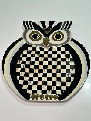 Mackenzie Childs Courtly Check Owl Platter 12   New • $100