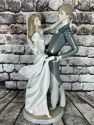 LLADRO Vintage I Love You Truly Dancing Bride & Groom Large Figurine #1528 1987 • $240