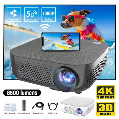 $218.79 • Buy 4K Projector 8500 Lumens 1080P 3D LED Android WiFi Video Home Theater Cinema BT