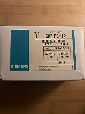 Siemens SMF-FG1P Single 1 Pole Manual Motor Starter Toggle Switch. NEW SMF FG-1P • $18