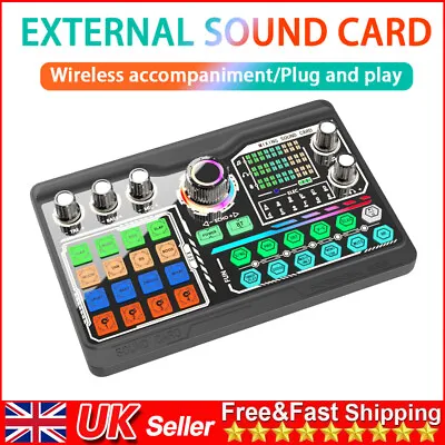 Voice Changer Audio Mixer Live Sound Card For Karaoke Tiktok YouTube Live Stream • £28.99