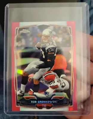 2014 Rob Gronkowski #d 24/25 Mini Pink Refractor Topps Chrome Card #82 • $19.99