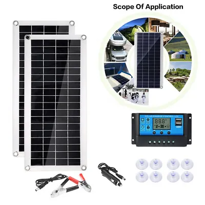 £20.99 • Buy Solar Panel Portable 12V 30W Car Battery Charger Kit Boat Van Caravan Camper