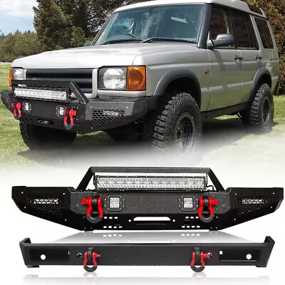 For 1999-2004 Land Rover Discovery 2 Steel Front/Rear Bumper W/LED Light D-Rings • $376.19