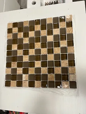 £2.50 • Buy Glass/Stone Mosaic Tile Sheet Brown