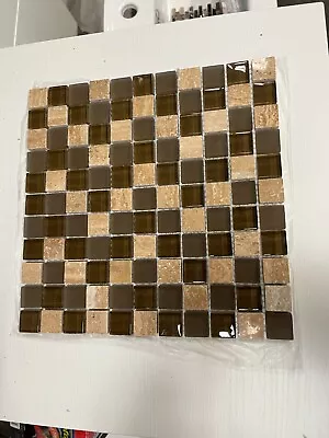 £2.50 • Buy Glass/Stone Mosaic Tile Sheet Brown