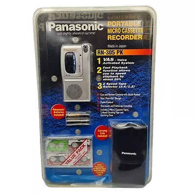 Panasonic RN-305 PK Micro Cassette Recorder Bundle New Sealed Vintage • £199.99