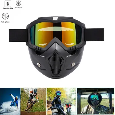 For Motorcycle Snowboard Motocross Riding Full Face Removable Googles Face Mask • $16.14