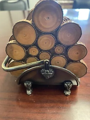 Vintage 1984 House Of Lloyd Wood Coasters Fireplace Log Holder Cabin Set Of 6 • $20