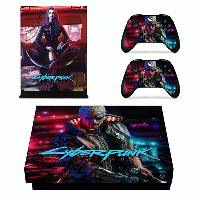 Xbox One X Console Skin Sticker Decal Cyberpunk + 2 Controller Skins • $16.95