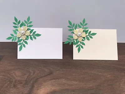 £2.99 • Buy 10 Flat Name Cards Flower Wedding Party Birthday Etc ( Gold )