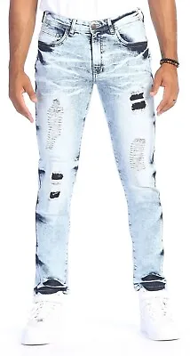 Ripped Skinny Jeans For Men Premium Stretch Denim Ripped Slim Fit Jeans | STYLO • $19.99